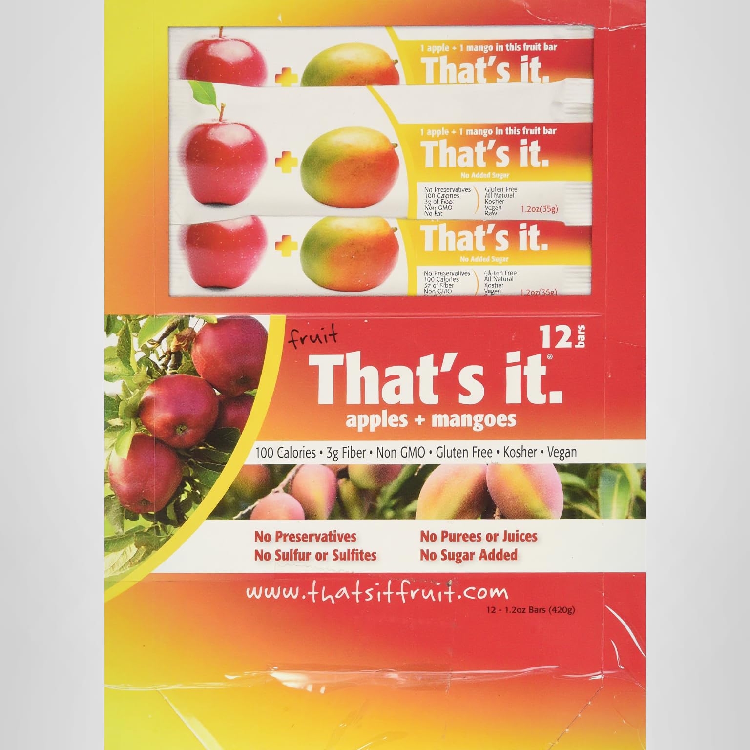 Amazon.com: That's It Apple Bar, Mango, 12 Count : Grocery